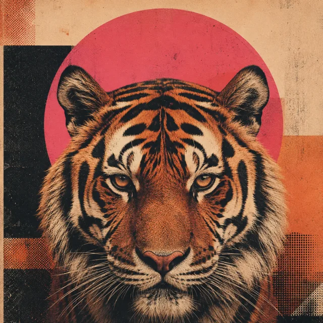Tiger portrait source for a Norma photo remix