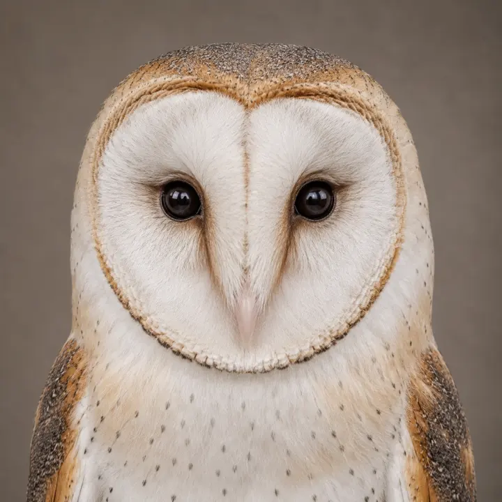 Barn owl in a small upper collage field