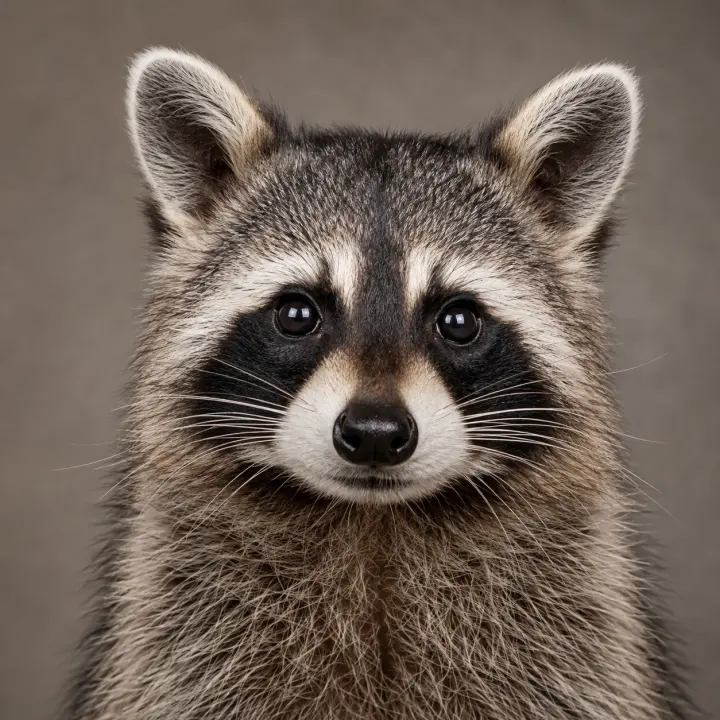 Raccoon portrait in the dominant collage field